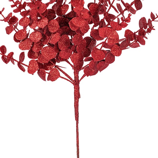 Vickerman 28" Red Artificial Eucalyptus Glitter Sprays, 2ct.